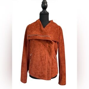 Women's Rust Suede Moto Jacket